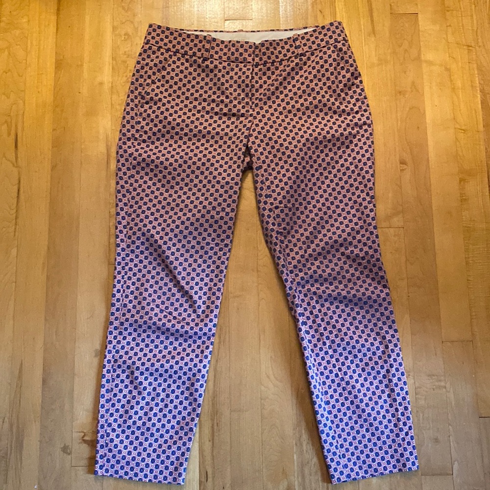 Jcrew cafe Capri foulard print size 4